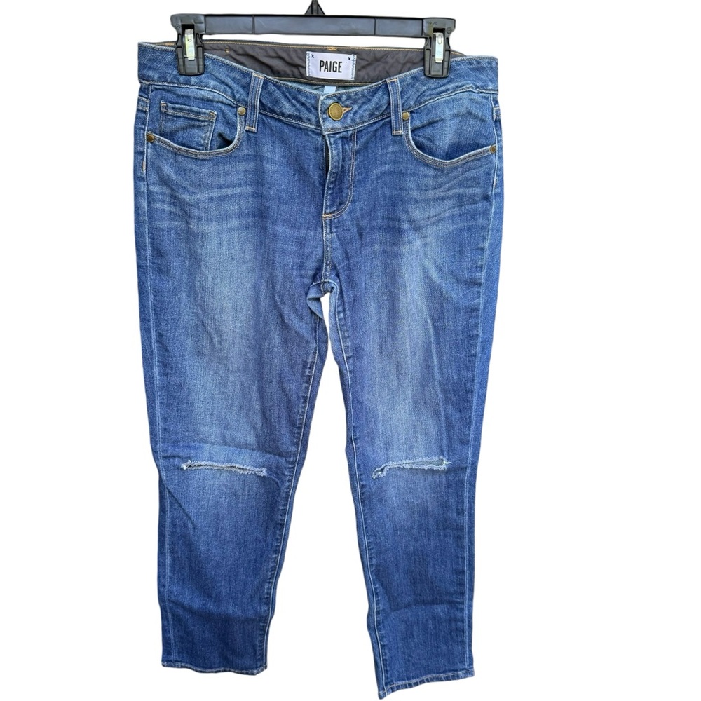 PAIGE Jimmy Jimmy Crop Distressed Jeans Size 27 EUC